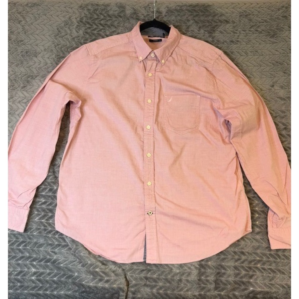 Nautica Mens Stretch Micro Check Long Sleeve Button Down Shirt Size L 0150